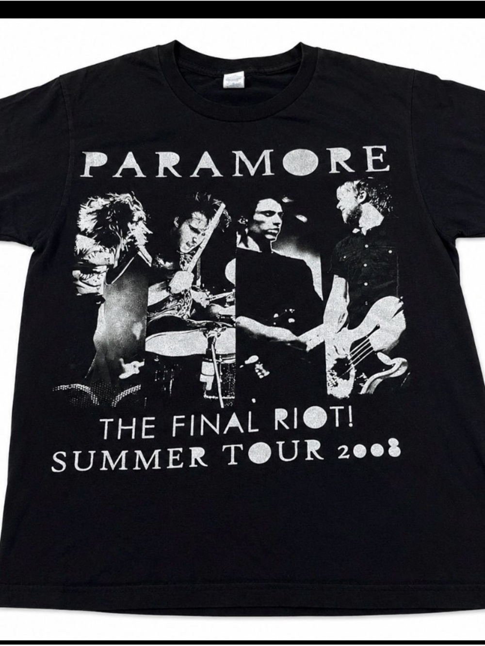 Paramore The Final Riot Summer Tour 2008 Band T-Shirt Black Graphic Tee Size S